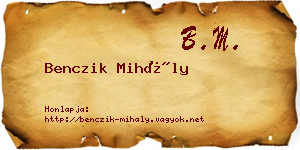Benczik Mihály névjegykártya