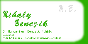 mihaly benczik business card
