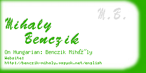 mihaly benczik business card